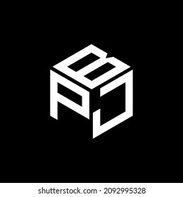 BPJ Unique abstract geometric vector love letter logo design.