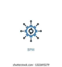 BPM concept 2 colored icon. Simple blue element illustration. BPM concept symbol design. Can be used for web and mobile UI/UX