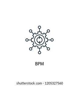 BPM concept line icon. Simple element illustration. BPM concept outline symbol design. Can be used for web and mobile UI/UX