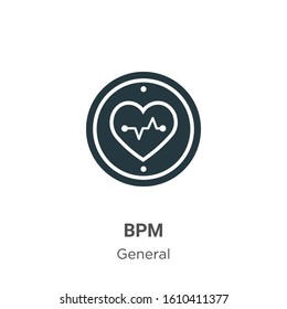Bpm glyph icon vector on white background. Flat vector bpm icon symbol sign from modern general collection for mobile concept and web apps design.