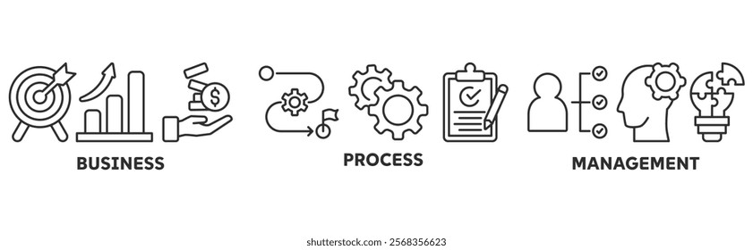 BPM icon set illustration concept with icon of business, process, management