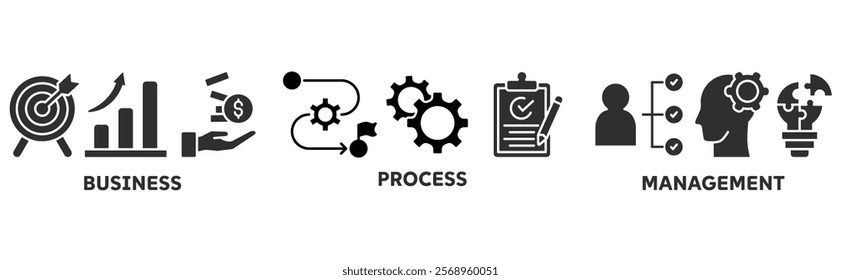 BPM icon set illustration concept with icon of business, process, management	