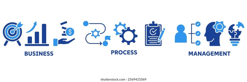 BPM icon set illustration concept with icon of business, process, management