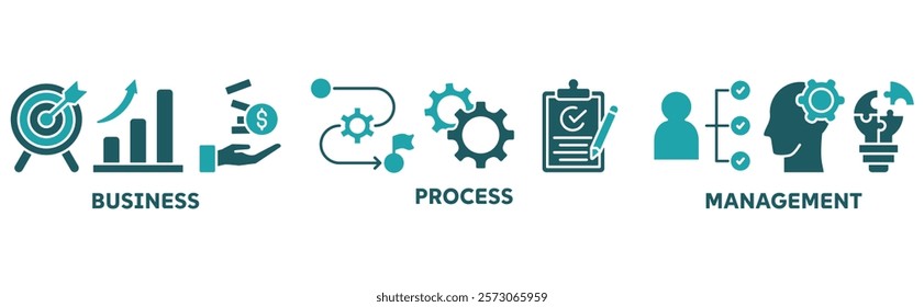 BPM icon set illustration concept with icon of business, process, management	