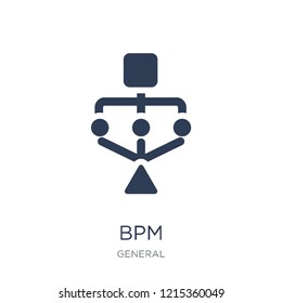bpm icon. Trendy flat vector bpm icon on white background from general collection, vector illustration can be use for web and mobile, eps10