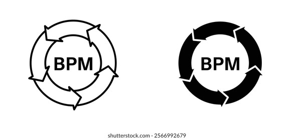 BPM icons in outline and fill. vector illustration for ui.