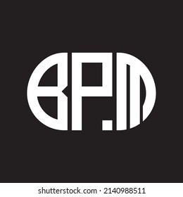 Bpm Letter Logo Design On Black Stock Vector (Royalty Free) 2140988511 ...