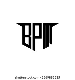 BPM letter logo design with white background in illustrator, vector logo modern alphabet font overlap style, calligraphy designs for logo, Poster, Invitation, etc.