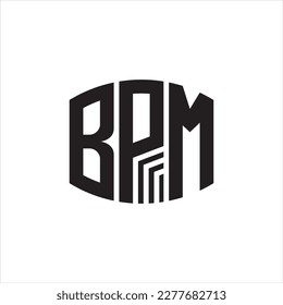 BPM letter logo icon design vector. Suitable for corporate branding, initials identity, business, technology, creative agency, professional emblem, and minimalist graphic template.