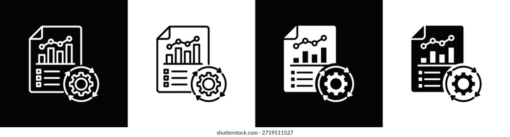 BPM-Lebenszyklus-Symbol mit Variatif Schwarz Weiß Minimal Style