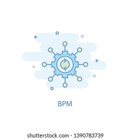 BPM line concept. Simple line icon, colored illustration. BPM symbol flat design. Can be used for UI/UX