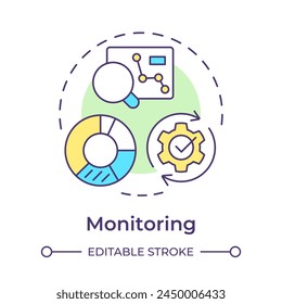 BPM monitoring multi color concept icon. Automation tools, performance metrics. Realtime data. Round shape line illustration. Abstract idea. Graphic design. Easy to use in infographic, article