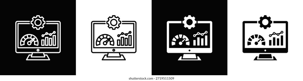 BPM-Software-Symbol mit Variatif Schwarz Weiß Minimal Style