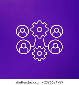 BPO line icon, Business process outsourcing vector