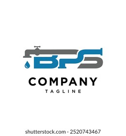 Vector de icono de logotipo de plomería BPS