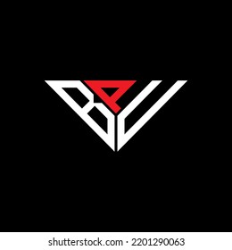 BPU letter logo creative design with vector graphic, BPU simple and modern logo in triangle shape.