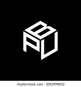BPU Unique abstract geometric vector love letter logo design.