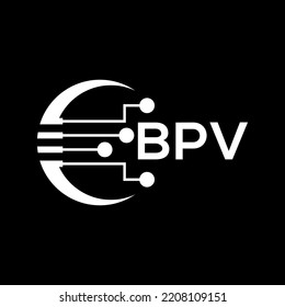 BPV Letter logo black background .BPV technology logo design vector image in illustrator .BPV letter logo design for entrepreneur and business.
