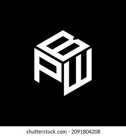 BPW Unique abstract geometric vector love letter logo design.