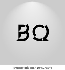 BQ Abstract Black Letters with white and gray background in highlight