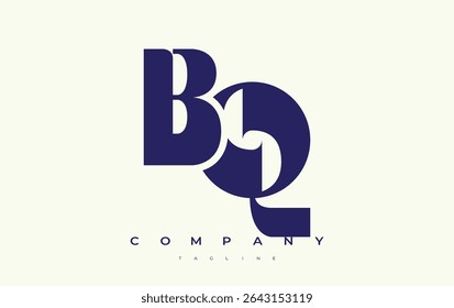 BQ Abstract Geometric Logo Design. Modern and elegant logo design with simplistic typography elements, showcasing branding excellence.