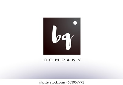 BQ B Q black white handwritten handwriting alphabet company letter logo square design template dot dots creative abstract