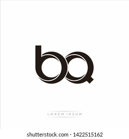 bq b q Initial Letter Split Lowercase Modern Monogram linked outline rounded logo