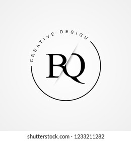 BQ B Q Initial Logo. Cutting and linked letter logo icon with paper cut in the middle. Creative monogram logo design. Fashion icon design template.