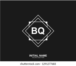BQ B Q Initial logo letter with minimalist concept vector