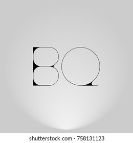 BQ Black thin minimalist LOGO design in Highlight