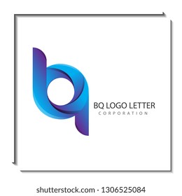bq circle lowercase design of alphabet letter combination with infinity suitable as a logo for a company or business - Vector