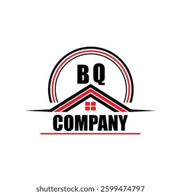 BQ Company Logo Modern House and Real Estate Design