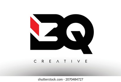BQ Creative Modern Letter Logo Design. BQ Icon Letters Logo Vector Illustration with Black and Red Colors