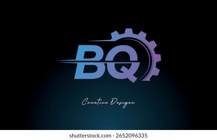 BQ Gear Fusion Logo – Industrial Tech-Inspired Letter mark Futuristic Industrial Letter Mark Design for Technology and Engineering Brands.