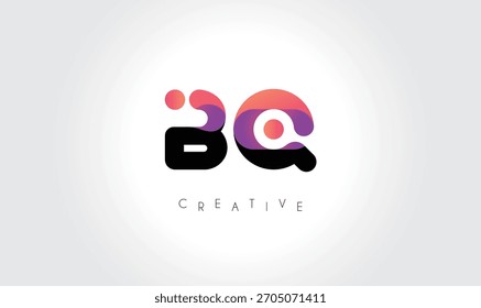 Abstraktes BQ-Farbverlauf-Logo mit kreativen abgerundeten Formen