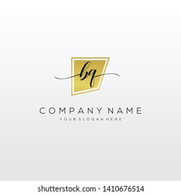 BQ handwriting initial logo template vector.