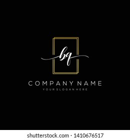 BQ handwriting initial logo template vector.