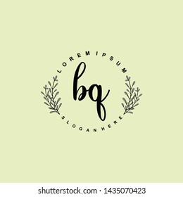 BQ Initial beauty floral logo template