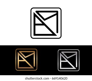 BQ initial box shape Logo designs template
