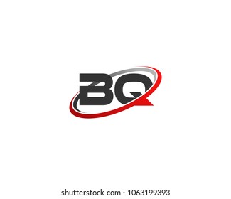 BQ initial company red gray swoosh logo