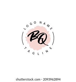 BQ Initial handwriting with circle brush watercolor