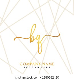 BQ Initial Handwriting logo template vector