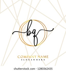 BQ Initial Handwriting logo template vector