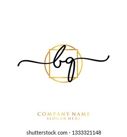 BQ Initial handwriting logo template