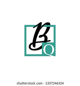 BQ  Initial Handwriting logo template vector