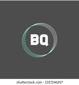BQ  Initial Handwriting logo template vector