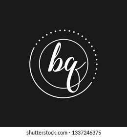 BQ  Initial Handwriting logo template vector
