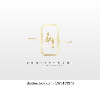 BQ initial handwriting logo template vector