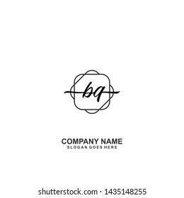 BQ Initial handwriting logo template vector