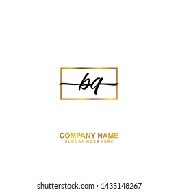 BQ Initial handwriting logo template vector